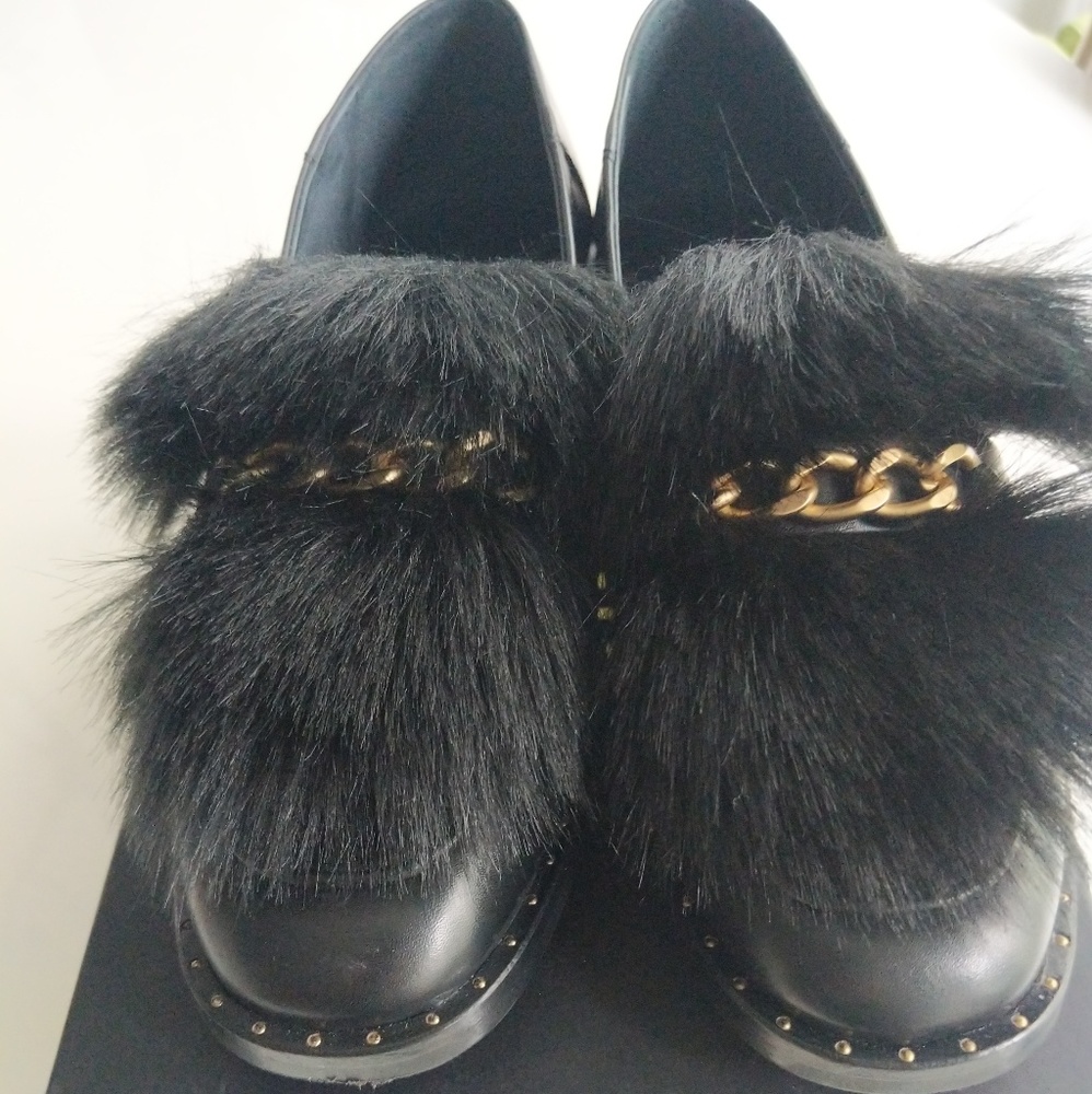 Maje loafers with removable fur size 38, US 8